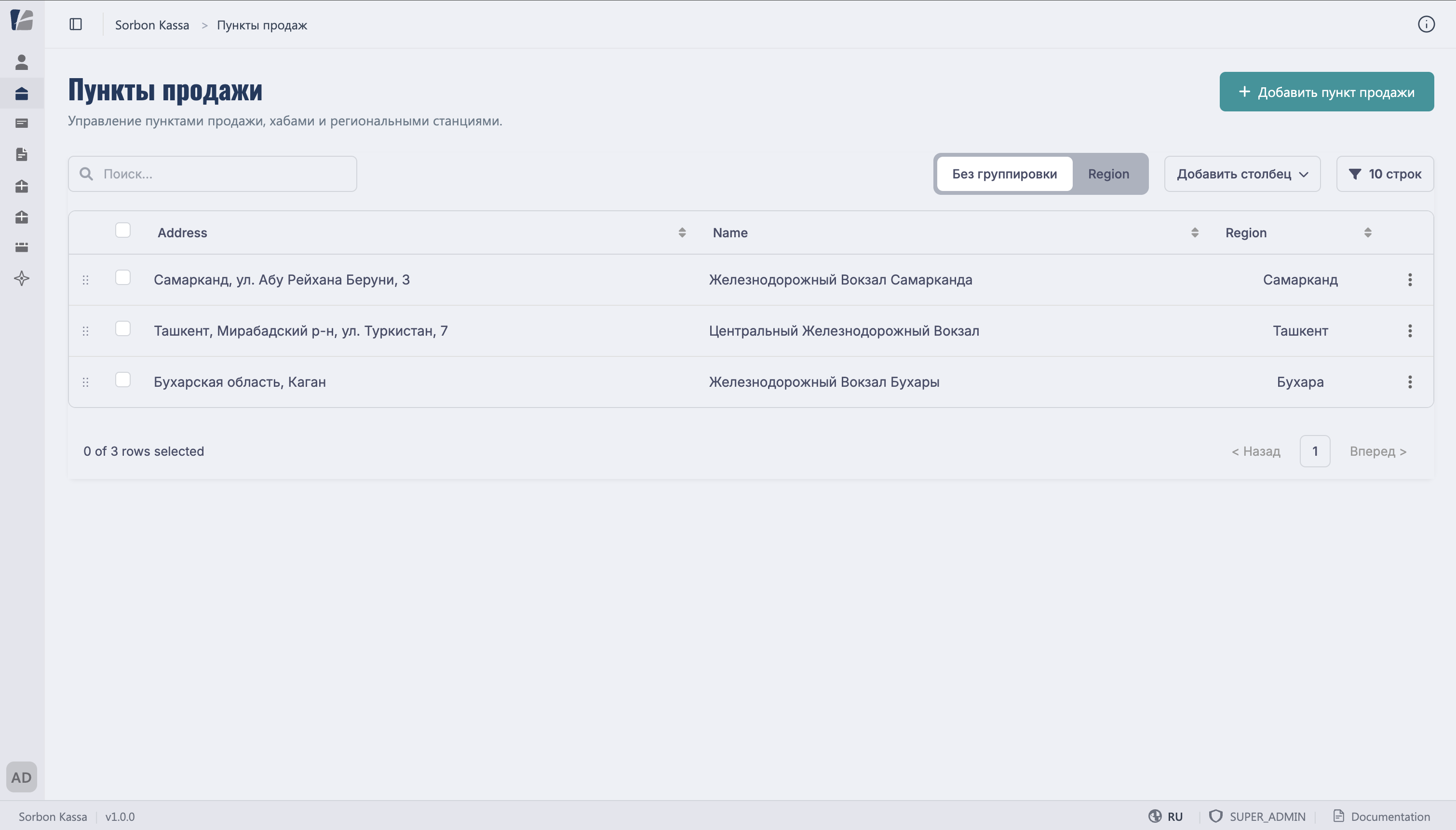 Sales Points Management